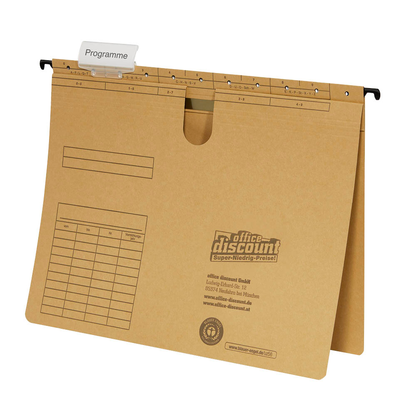 Artikelbild 2 für 50 office discount Hängehefter Karton naturbraun 1 x kaufmännische Heftung, Artikelnummer 501684