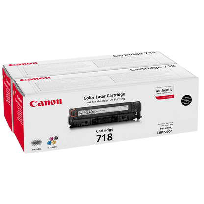 Artikelbild 2 für Canon 2x 718 BK schwarz Toner, 2er-Set, Artikelnummer 341002