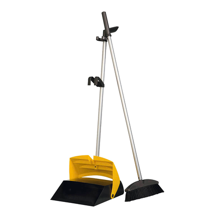 Artikelbild für VERMOP Kehrgarnitur mit langem Stiel gelb Kunststoff 29,0 cm breit, Artikelnummer 961086