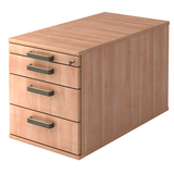 Artikelbild 1 für HAMMERBACHER Solid TC30 Rollcontainer nussbaum 4 Auszüge 42,8 x 80,0 x 51,2 cm, Artikelnummer 861760