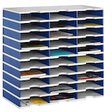 Artikelbild 1 für styro Sortierstation Styrodoc grau/blau mit 30 Fächer, Artikelnummer 435933