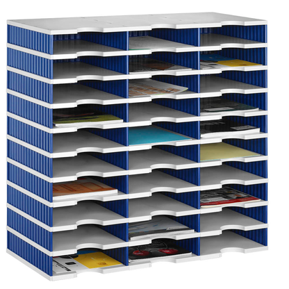 Artikelbild für styro Sortierstation Styrodoc grau/blau mit 30 Fächer, Artikelnummer 435933