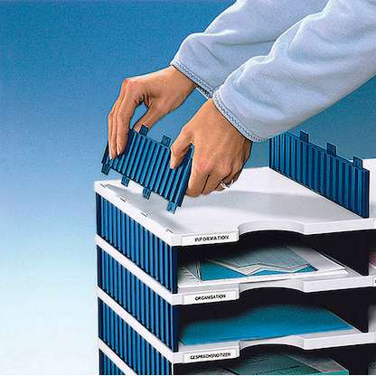 Artikelbild 4 für styro Sortierstation Styrodoc grau/blau mit 4 Fächer, Artikelnummer 444844