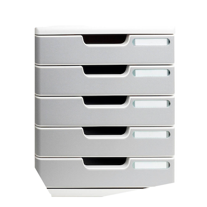 Artikelbild 2 für Exacompta Schubladenbox Modulo steingrau 301041D, DIN A4 mit 5 Schubladen, Artikelnummer 667232