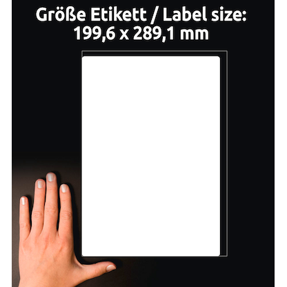 Artikelbild 5 für 100 AVERY Zweckform Versandetiketten L7167-100 weiß 199,6 x 289,1 mm, Artikelnummer 358051