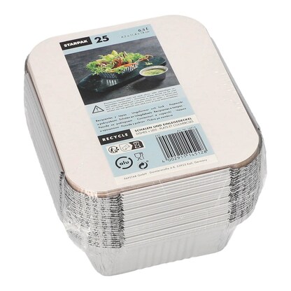 Artikelbild 3 für 25 STARPAK Aluschalen mit Deckel 500 ml, Artikelnummer 242861