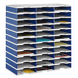 Artikelbild 1 für styro Sortierstation Styrodoc grau/blau mit 33 Fächer, Artikelnummer 435941