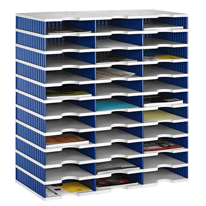 Artikelbild für styro Sortierstation Styrodoc grau/blau mit 33 Fächer, Artikelnummer 435941
