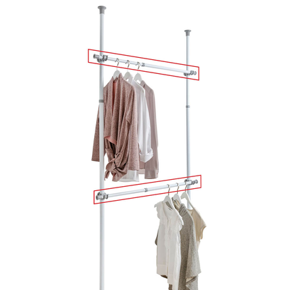Artikelbild 3 für WENKO Herkules Kleiderstange für Garderobensystem weiß, grau 165,0 - 300,0 x 3,0 x 3,0 cm, Artikelnummer 664934