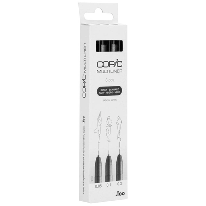 Artikelbild 3 für COPIC® Multiliner Fineliner schwarz 0.05 + 0.1 + 0.3 mm, 3 St., Artikelnummer 361406