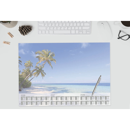 Artikelbild 3 für SIGEL Schreibtischunterlage Beach 2026/2027/208 blau Papier 59,5 x 41,0 cm, 30 Blatt, Artikelnummer 585709