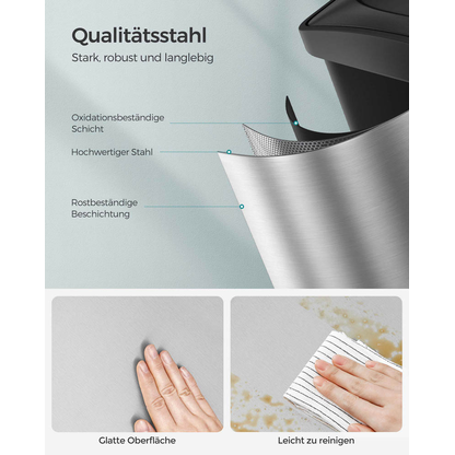 Artikelbild 7 für SONGMICS Mülltrenner 3 x 15,0 l edelstahl, Artikelnummer 262897