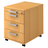 Artikelbild 1 für HAMMERBACHER AC30 Rollcontainer buche 4 Auszüge 42,8 x 58,0 x 59,0 cm, Artikelnummer 864886