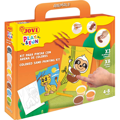 Artikelbild 2 für JOVI Bastelset Play & Fun Sand Painting Kit Animals mehrfarbig, Artikelnummer 712859
