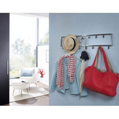 Artikelbild 2 für WOHNLING Wandgarderobe WL6.445 silber Metall 15 Haken 80,0 x 20,0 cm, Artikelnummer 908850