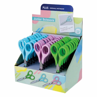 Artikelbild 2 für PLUS JAPAN Kinderscheren Junior blau, pink, grün 6,5 cm, 24 St., Artikelnummer 410577