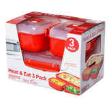 Artikelbild 1 für sistema® Mikrowellen-Set rot, 1 Set, Artikelnummer 593291