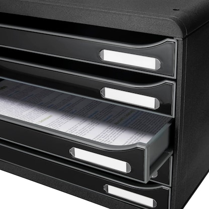Artikelbild 9 für Exacompta Schubladenbox Big-Box Plus quer Classic schwarz 308714D, DIN A4 quer mit 5 Schubladen, Artikelnummer 460225