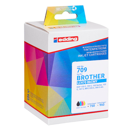 Artikelbild 2 für edding EDD-709 schwarz, cyan, magenta, gelb Druckerpatronen kompatibel zu brother LC-970BK/C/M/Y, 4er-Set, Artikelnummer 416028