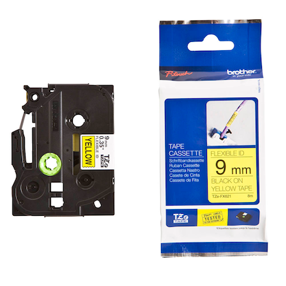 Artikelbild für brother Schriftband TZe-FX621 TZEFX621, 9 mm schwarz auf gelb, Artikelnummer 653642