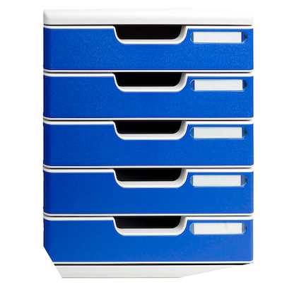 Artikelbild 2 für Exacompta Schubladenbox Modulo blau 301003D, DIN A4 mit 5 Schubladen, Artikelnummer 667497