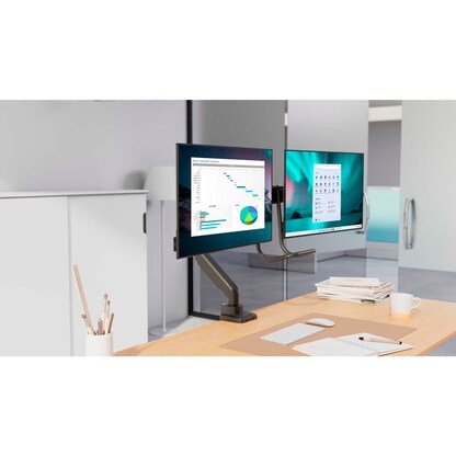 Artikelbild 5 für Kensington Monitor-Halterung SmartFit™ Dual K58272WW dunkelgrau für 2 Monitore, Tischklemme, Artikelnummer 734016