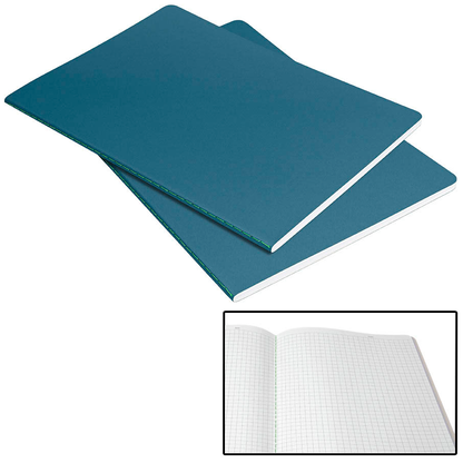 Artikelbild für 2 SIGEL Notizhefte Linescape DIN A5 kariert, mittelblau, neon-grün Softcover 68 Seiten, Artikelnummer 630818