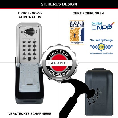 Artikelbild 4 für Master Lock® 5426EURD Schlüsseltresor silber Zahlenschloss, Artikelnummer 727624