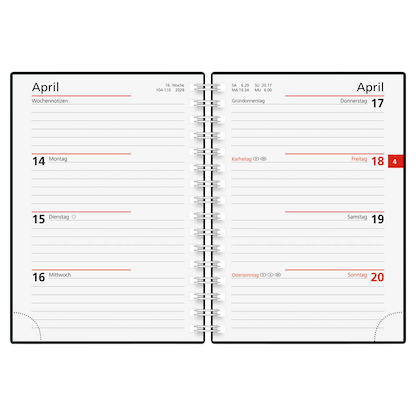 Artikelbild 3 für rido idé Taschenkalender mit Spirale 2026 blau, Artikelnummer 594777