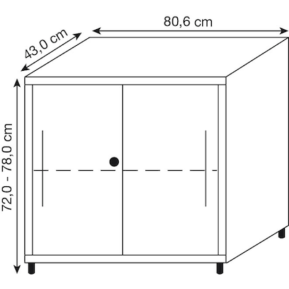 Artikelbild 2 für röhr Schiebetürenschrank Techno, 019-243-7110-71-71-B1 ahorn 1 Fachboden 80,6 x 43,0 x 72,0 - 78,0 cm, Artikelnummer 223730