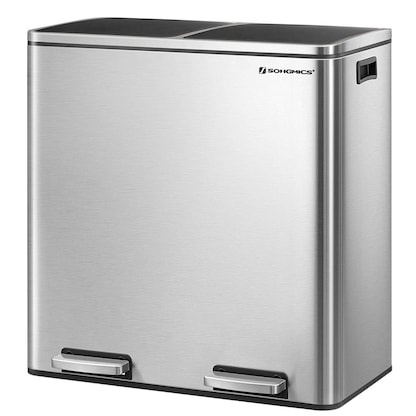 Artikelbild 2 für SONGMICS Mülltrenner 2 x 30,0 l silber, Artikelnummer 262309