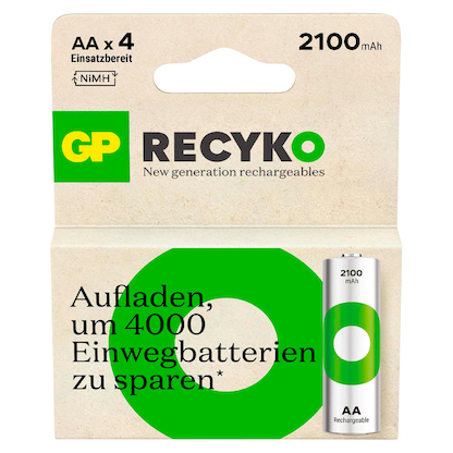 Artikelbild 3 für 4 GP Akkus ReCyko+ Mignon AA 2.100 mAh, Artikelnummer 255267