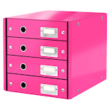 Artikelbild 1 für LEITZ Schubladenbox Click & Store pink 60490023, DIN A4 mit 4 Schubladen, Artikelnummer 211553
