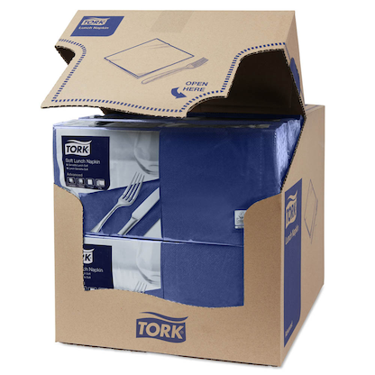 Artikelbild 2 für TORK Servietten Soft dunkelblau 3-lagig 32,6 x 33,0 cm, 150 St., Artikelnummer 453528