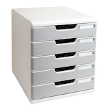 Artikelbild 1 für Exacompta Schubladenbox Modulo steingrau 301041D, DIN A4 mit 5 Schubladen, Artikelnummer 667232