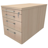 Artikelbild 1 für fm Oldenburg Rollcontainer akazie 4 Auszüge 43,4 x 80,0 x 54,0 cm, Artikelnummer 137937