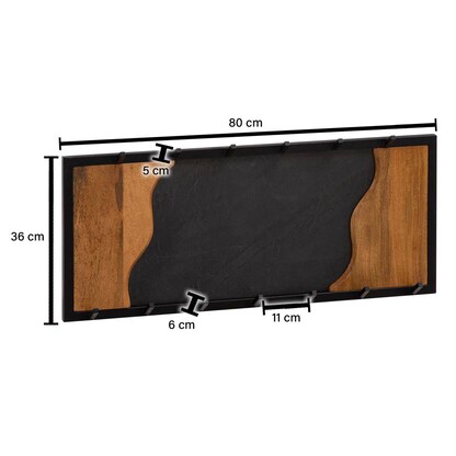 Artikelbild 2 für WOHNLING Wandgarderobe WL6.772 anthrazit Holz 13 Haken 80,0 x 36,0 cm, Artikelnummer 314407