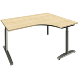 Artikelbild 1 für fm Sidney höhenverstellbarer Schreibtisch königsahorn Bogenform, C-Fuß-Gestell Rundrohr silber 160,0 x 80,0 cm, Artikelnummer 137491