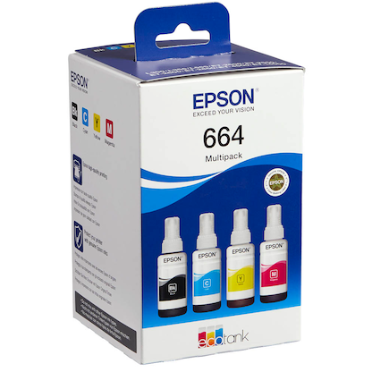 Artikelbild 2 für EPSON T6646 schwarz, cyan, magenta, gelb Tintenflaschen, 4er-Set, Artikelnummer 335697