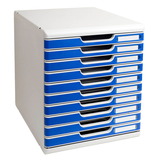 Artikelbild 1 für Exacompta Schubladenbox Modulo blau 302003D, DIN A4 mit 10 Schubladen, Artikelnummer 667269