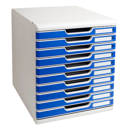 Artikelbild 7 für Exacompta Schubladenbox Modulo blau 302003D, DIN A4 mit 10 Schubladen, Artikelnummer 667269