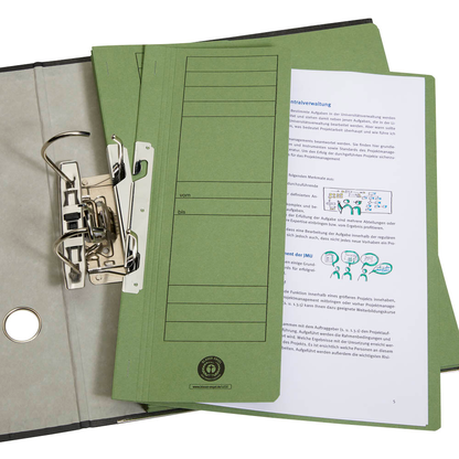 Artikelbild 2 für Ösenhefter Karton grün DIN A4, halber Deckel, 20 St., Artikelnummer 232033