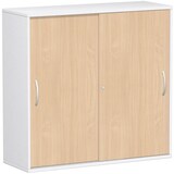 Artikelbild 1 für geramöbel Schiebetürenschrank Flex, S-312353-BW weiß, buche 2 Fachböden 120,0 x 42,5 x 118,2 cm, Artikelnummer 877163