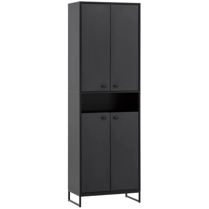 Artikelbild 5 für MÖBELPARTNER Schuhschrank Janne, 701784 schwarz 2 Fachböden 60,2 x 33,1 x 185,5 cm, Artikelnummer 786051