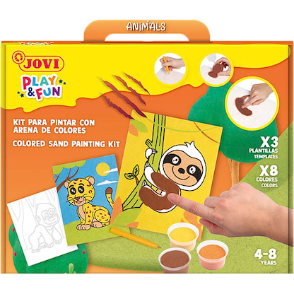 Artikelbild 4 für JOVI Bastelset Play & Fun Sand Painting Kit Animals mehrfarbig, Artikelnummer 712859