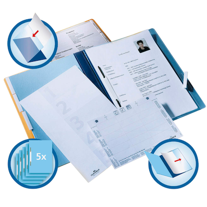 Artikelbild 7 für 5 DURABLE Personalhefter Kunststoff blau 5 x kaufmännische Heftung, Artikelnummer 933739