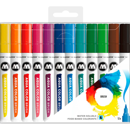 Artikelbild 22 für MOLOTOW Aqua Color Basic Set 1 Brush-Pens farbsortiert, 12 St., Artikelnummer 157523