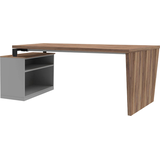 Artikelbild 1 für röhr quantum Schreibtisch eiche Trapezform, Wangen-Gestell grau 176,3/180,0 x 80,0/100,0 cm, Artikelnummer 722601