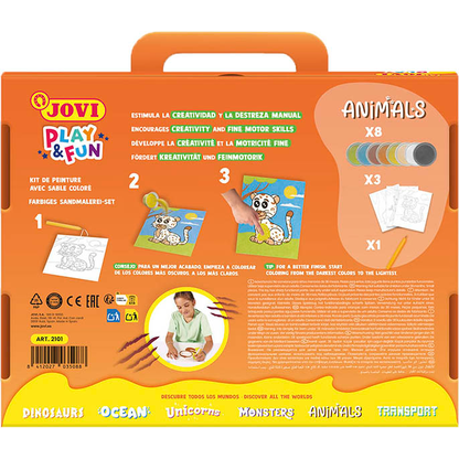 Artikelbild 5 für JOVI Bastelset Play & Fun Sand Painting Kit Animals mehrfarbig, Artikelnummer 712859