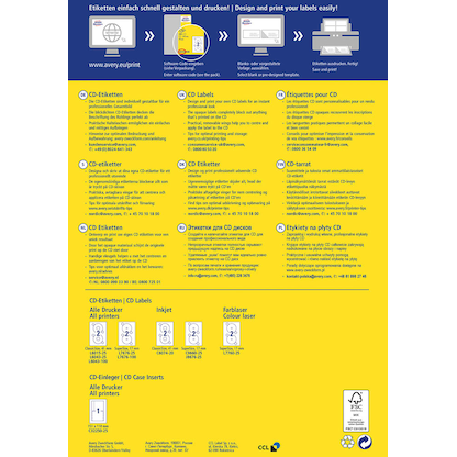 Artikelbild 4 für 200 AVERY Zweckform CD-Etiketten L6043-100 weiß, Artikelnummer 345397